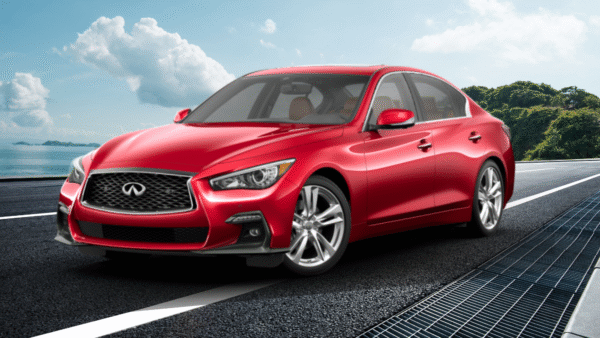 Infiniti Q50 Red Sport Car Rental In Dubai
