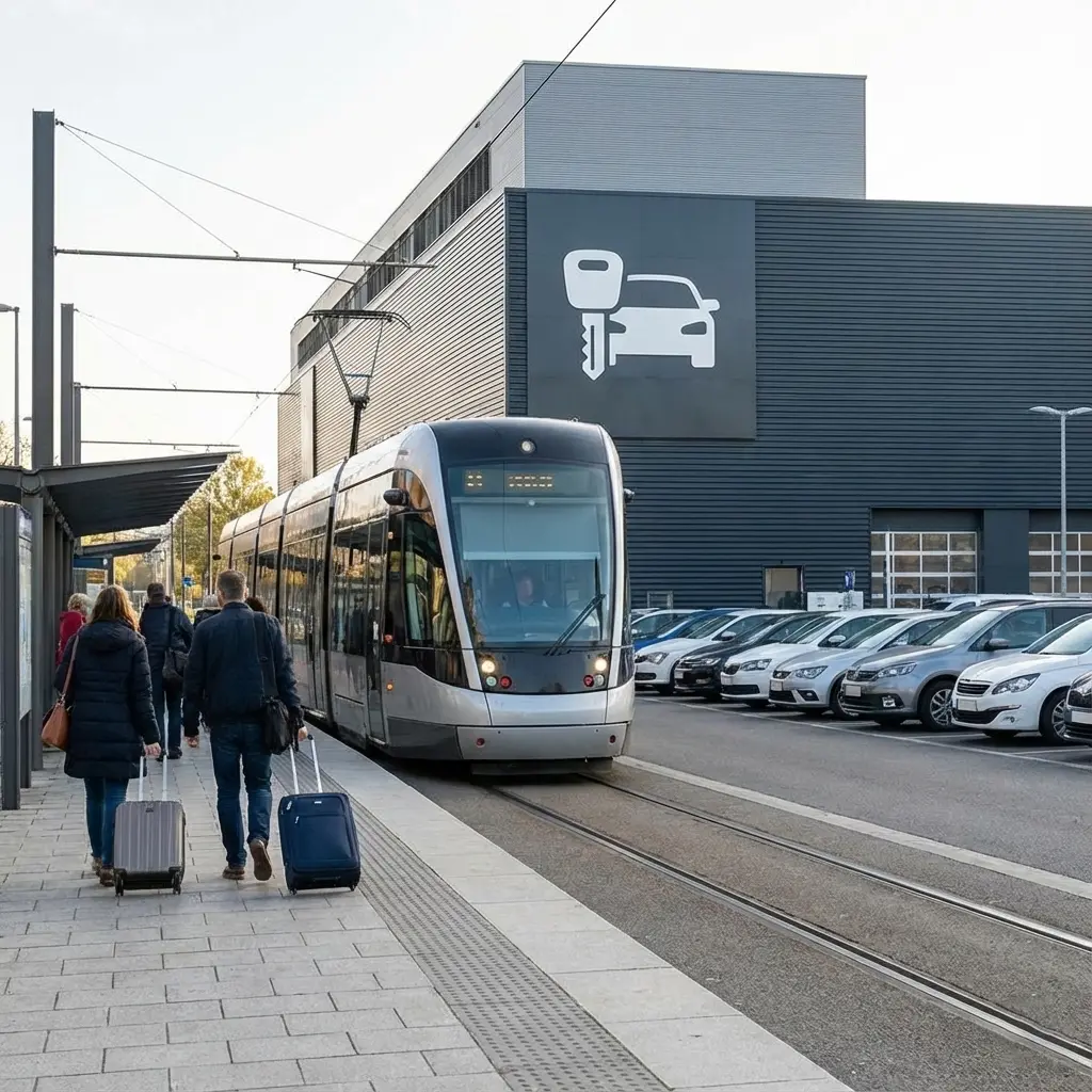 public transport to car rental locations